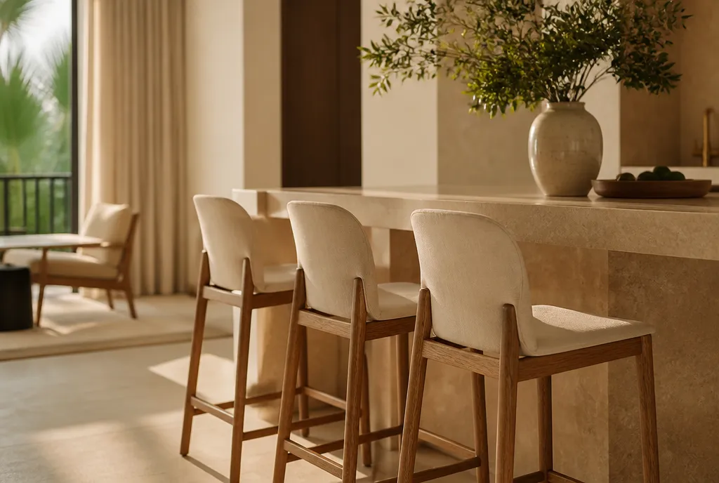 Commercial counter stools we supply, shown in service