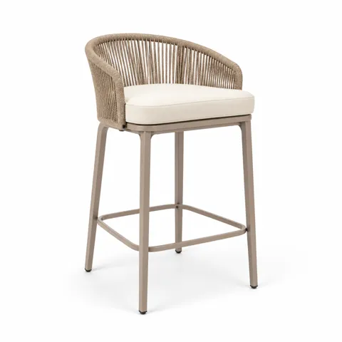 Ivory Weave Outdoor Barstool