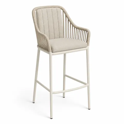 Ivory Bloom Outdoor Barstool