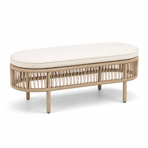 Ivory Weave Outdoor Bench