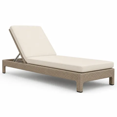 Ivory Weave Outdoor Chaise Lounge