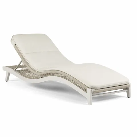 Ivory Wave Outdoor Chaise Lounge