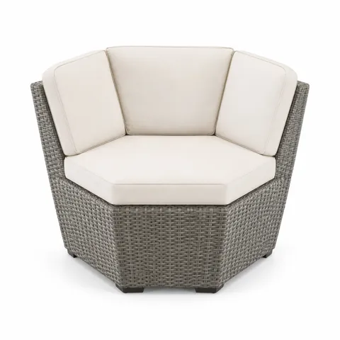 Ivory Weave Outdoor Corner Lounge Chair
