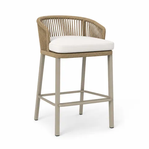 Ivory Weave Outdoor Counter Stool