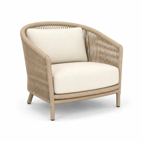 Ivory Weave Outdoor Lounge Chair