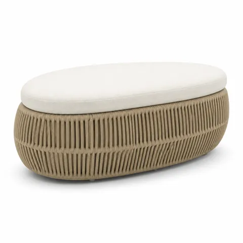 Ivory Wing Outdoor Ottoman